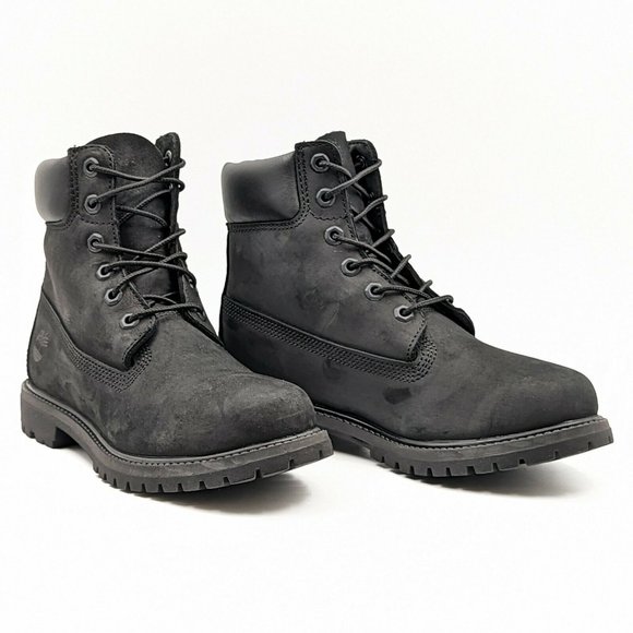 Timberland Shoes | Timberland 8658A Women Black Leather Lace Up Ankle Boots Sz 8M Euc | Color: Black | Size: 8 | Peggyshoesstore's Closet